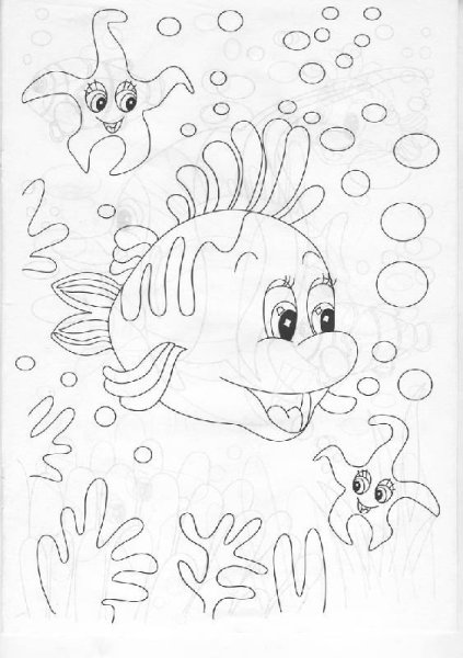Подводный мир раскраска для детей