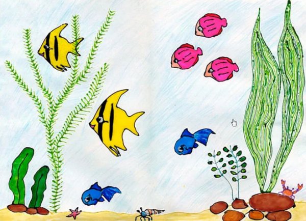 Рисование для детей подводный мир