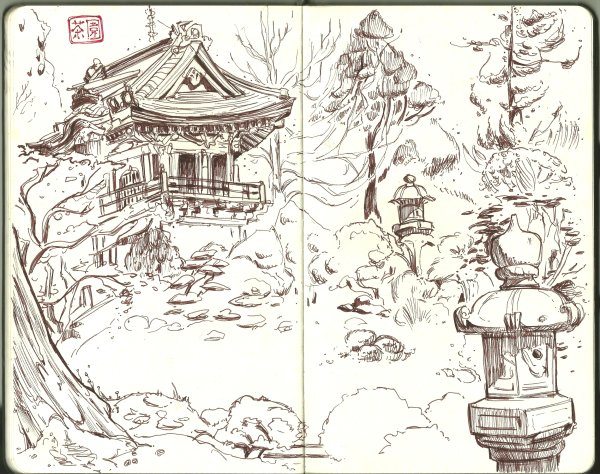 Эскиз сада в японском стиле