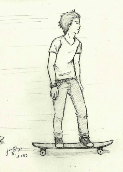 Мужской торс карандашом