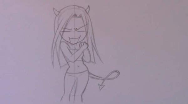 Срисовка для новичков демонов карандашом лёгкие