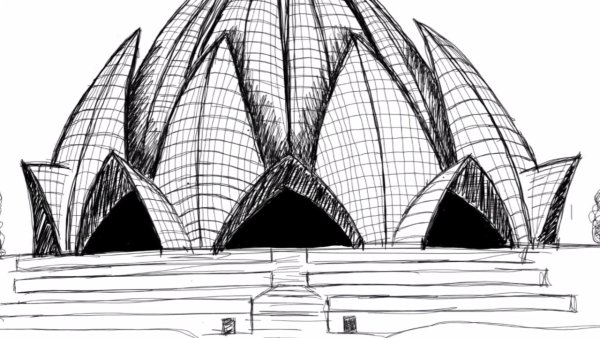 Храм лотоса Нью-Дели чертежи