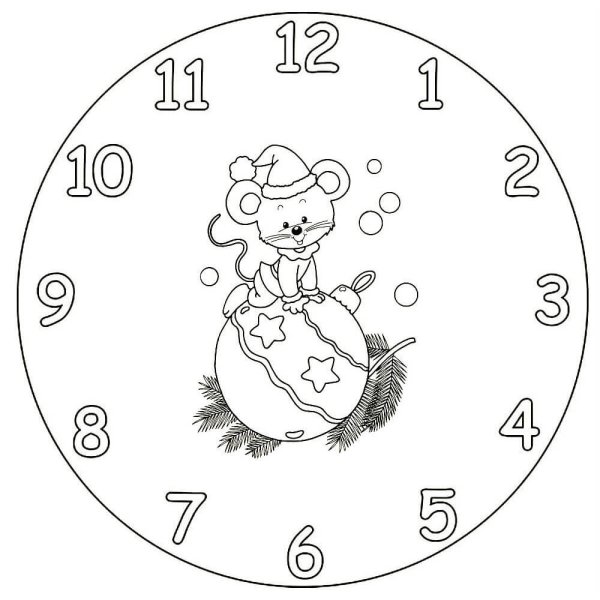 Часы-раскраска. Новогодние