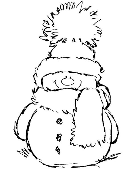 Новогодние трафареты Снеговик