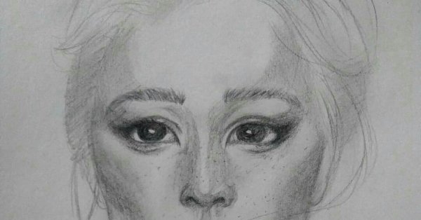 Портрет юли Гаврилины карандашом для срисовки