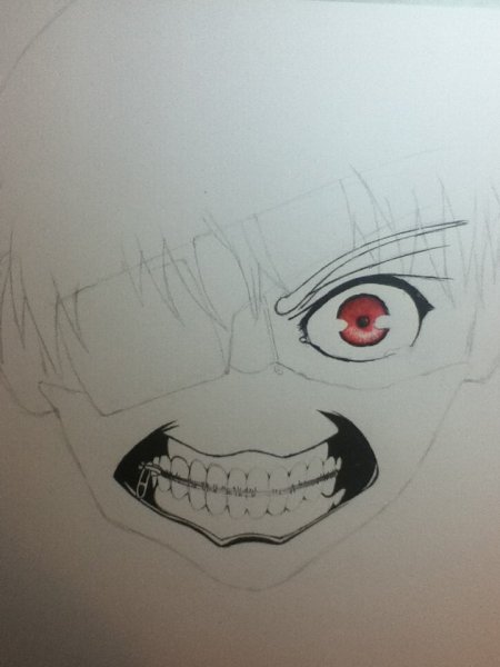 Рисовка аниме Токийский гуль