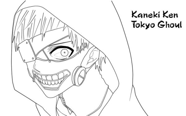 Канеки Кен раскраска