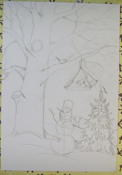 Зима карандашом