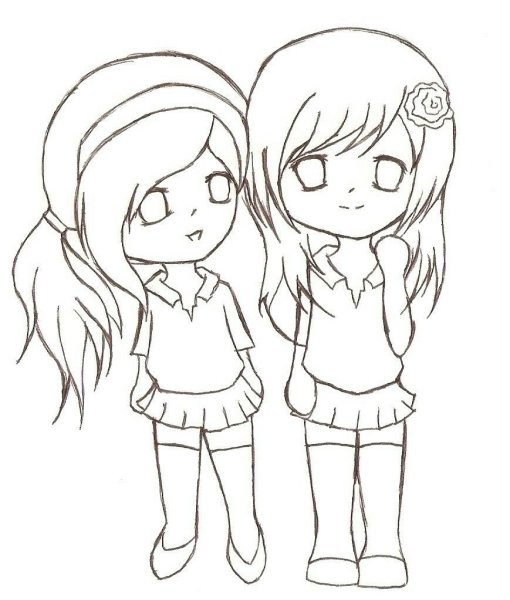 Подруги для срисовки карандашом