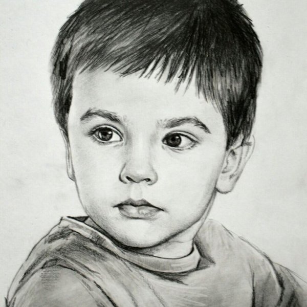 Портрет мальчика карандашом