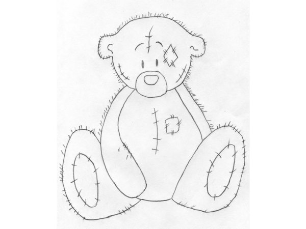 Мишка Тедди рисунок карандашом