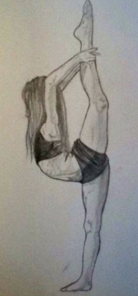 Гимнастка рисунок карандашом