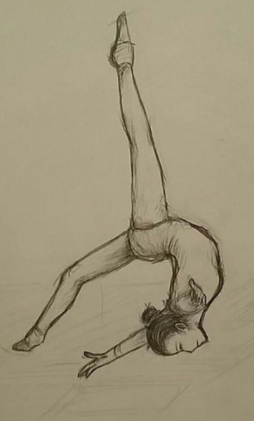 Гимнастка рисунок карандашом