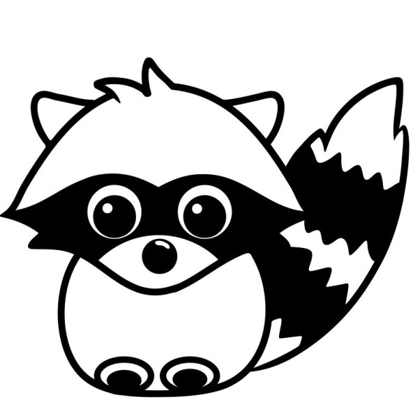 Енот рисунок легкий