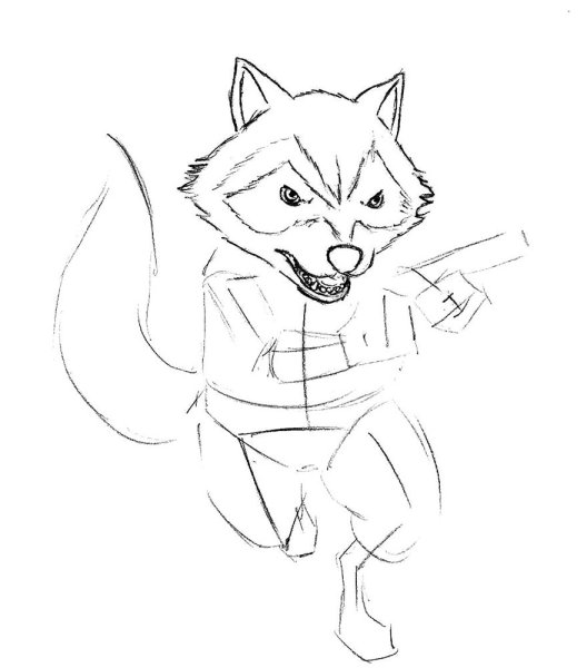 Ракета Стражи Галактики для срисовки