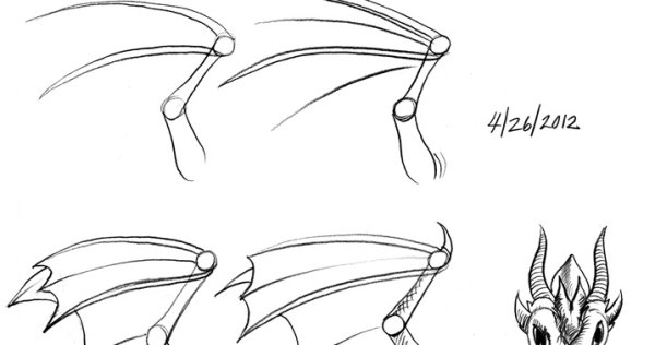 Крылья дракона для рисования