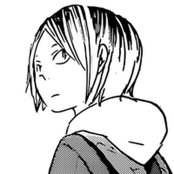 Кенма в полный рост чб