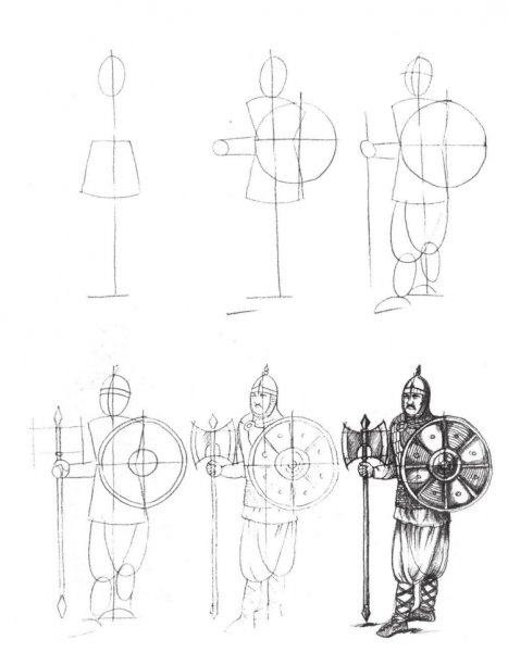 Рисунок рыцаря для срисовки