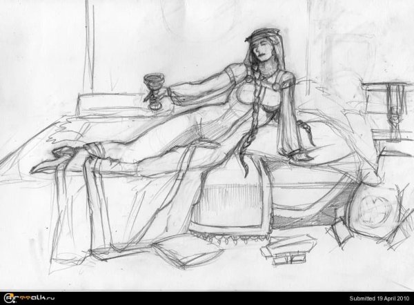 Срисовать рисунок карандашом Марья Моревна