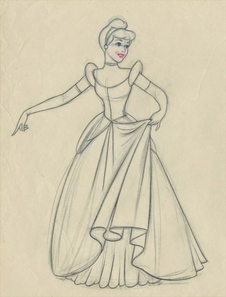 Портрет Золушки карандашом для срисовки