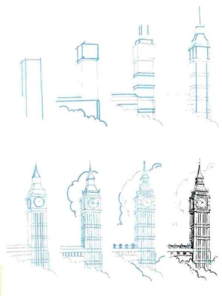 Биг Бен в Англии раскраска