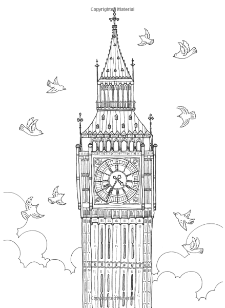 Биг Бен в Англии раскраска