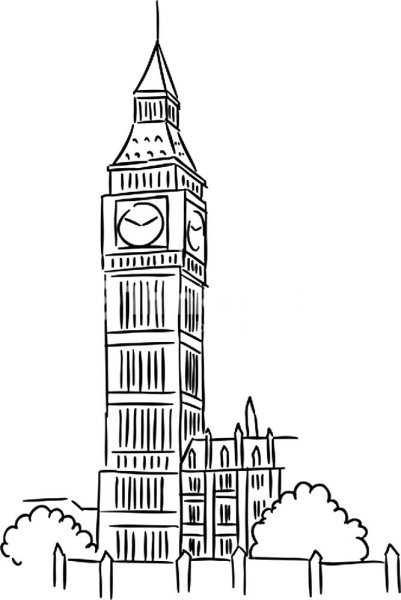 Как нарисовать Биг Бен поэтапно