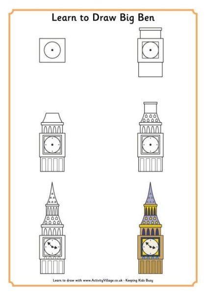 Раскраска Биг Бена в Лондоне