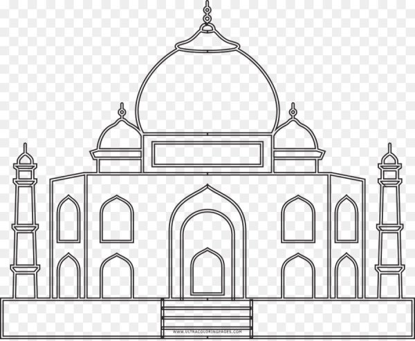 Раскраска храм Тадж Махал Индия