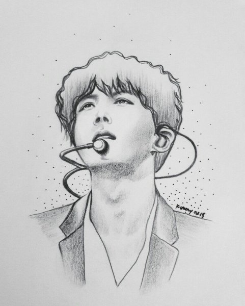 Хосок карандашом БТС