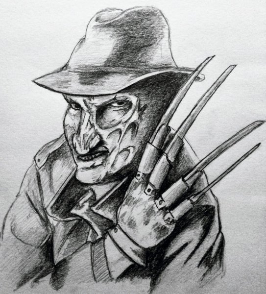 Фредди Крюгер черно белый