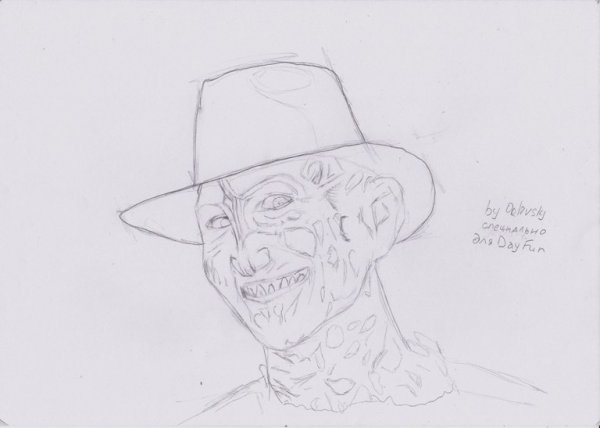 Нарисовать Фредди Крюгера карандашом