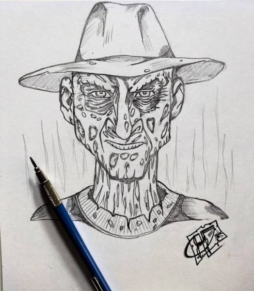 Фредди Крюгер рисунок карандашом