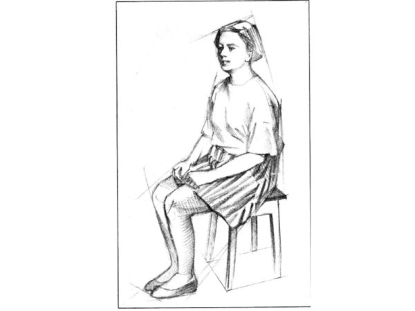 Зарисовка фигуры человека с натуры