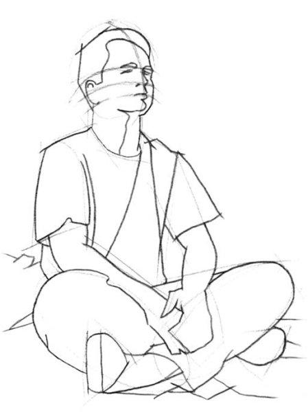 Эскиз сидящего человека