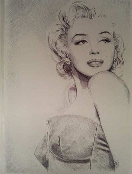 Мерлин Монро карандашом портрет