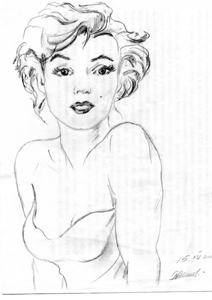 Рисунок Мерлин Монро карандашом