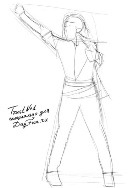 Майкл Джексон Лунная походка рисунок