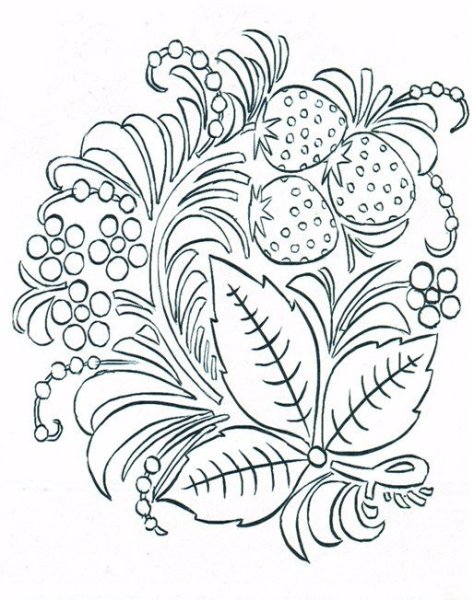 Элементы хохломской росписи узор листочки