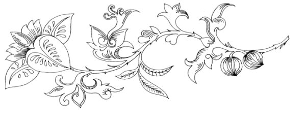 Рисование узора в полосе из растительных элементов