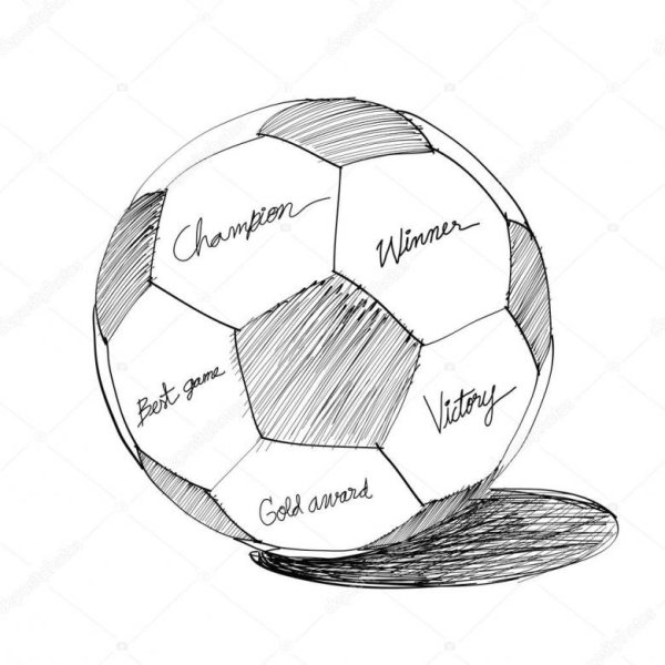 Рисование двухцветного мяча с натуры