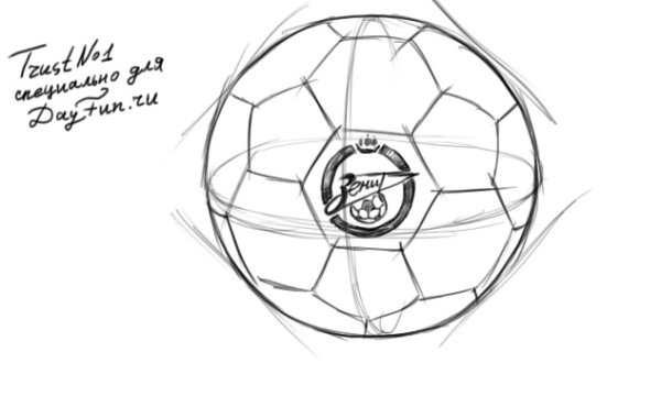 Футбольный мяч пошагово