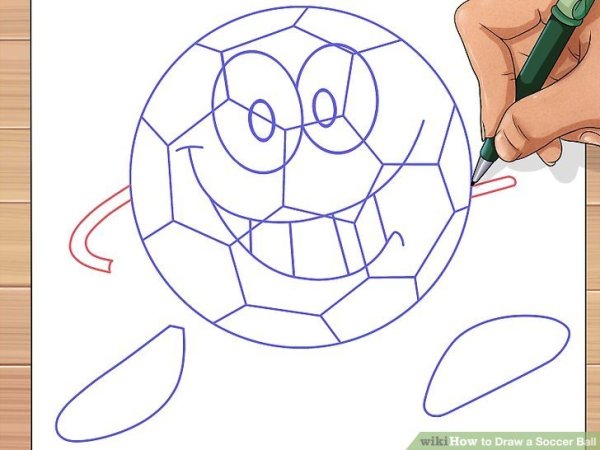 Футбольный мяч карандашом