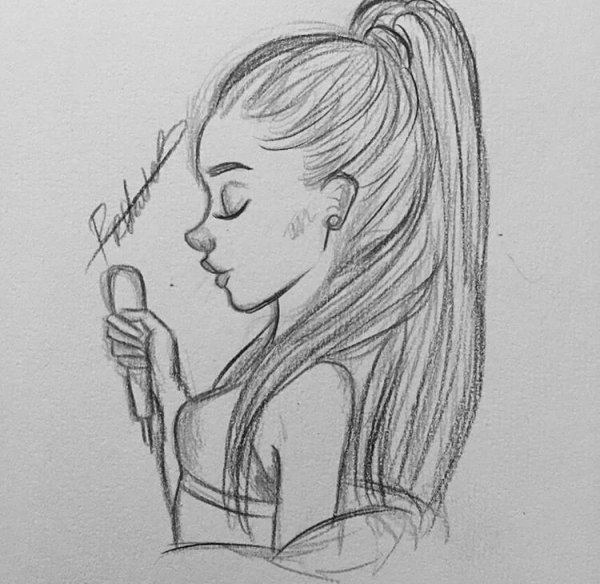 Рисунок девушки карандашом