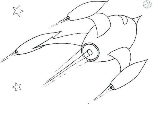 Космический корабль рисунок легкий