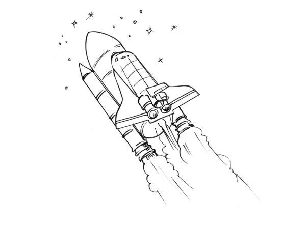 Космический корабль карандашом