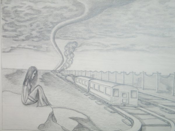 Стихийные явления карандашом