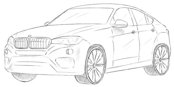 Машина BMW сбоку лёгкая