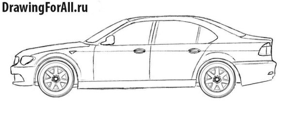 Машина BMW сбоку лёгкая