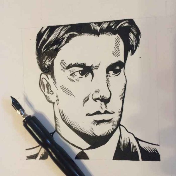 Портрет Маяковского линогравюра